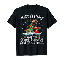 Load image into Gallery viewer, Funny shirts V-neck Tank top Hoodie sweatshirt usa uk au ca gifts for Just A Girl Who Loves German Shepherds And Christmas T-Shirt 1068368
