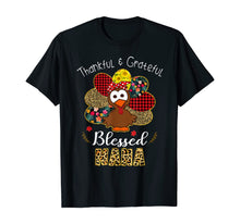 Load image into Gallery viewer, Thankful Grateful Blessed Nana Leopard Turkey Thanksgiving T-Shirt
