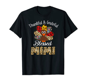 Thankful Grateful Blessed Mimi Turkey Thanksgiving T-Shirt