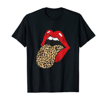 Load image into Gallery viewer, Red Lips Leopard Tongue Cheetah Animal Print Trendy Graphic T-Shirt-79037
