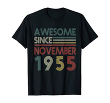 Load image into Gallery viewer, Retro November 1955 64 Years Old 64th Birthday Decorations T-Shirt
