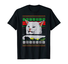 Load image into Gallery viewer, Funny shirts V-neck Tank top Hoodie sweatshirt usa uk au ca gifts for Woman Yelling at a Cat Ugly Christmas Sweater Meme Design T-Shirt 313776
