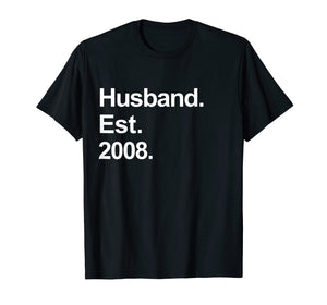 Funny shirts V-neck Tank top Hoodie sweatshirt usa uk au ca gifts for Mens 11th Wedding Anniversary Gifts - Husband Est 2008 Shirt 2076875