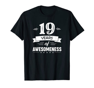 Funny shirts V-neck Tank top Hoodie sweatshirt usa uk au ca gifts for 19 Years Of Awesomeness T-shirt Birthday Gift T-Shirt 1829787