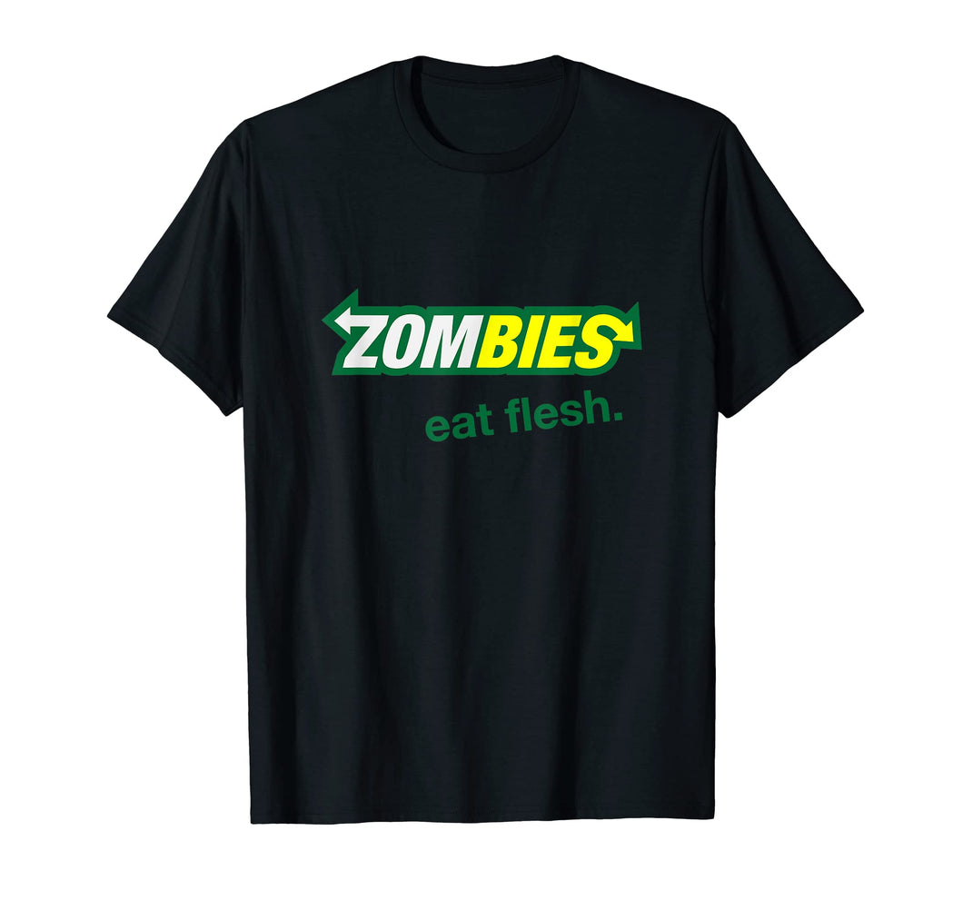Funny shirts V-neck Tank top Hoodie sweatshirt usa uk au ca gifts for ZOMBIES: EAT FLESH | Funny Subway Spoof Zombie Fan T-shirt 2122417