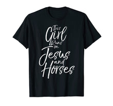 Load image into Gallery viewer, Funny shirts V-neck Tank top Hoodie sweatshirt usa uk au ca gifts for This Girl Runs on Jesus and Horses Shirt Fun Cute Christian 2435699
