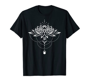Funny shirts V-neck Tank top Hoodie sweatshirt usa uk au ca gifts for Lotus Flower Shirt with Om Symbol and Moon. Yoga, Meditation 1236354