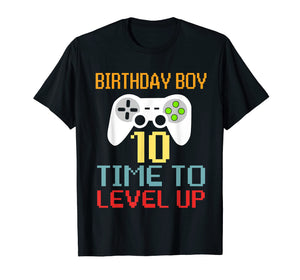 Funny shirts V-neck Tank top Hoodie sweatshirt usa uk au ca gifts for Kids Level 10 Unlocked T-Shirt 10th Video Gamer Birthday Gif 909084