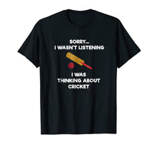 Load image into Gallery viewer, Cricket Game T-Shirt - Funny Listening - Bat
