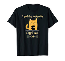Load image into Gallery viewer, Funny shirts V-neck Tank top Hoodie sweatshirt usa uk au ca gifts for A good day starts with Coffee, Orange Cat Lover Tshirt Gifts 3725759

