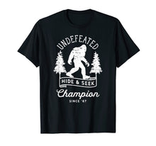 Load image into Gallery viewer, Funny shirts V-neck Tank top Hoodie sweatshirt usa uk au ca gifts for Bigfoot Undefeated Hide and Seek Champion Distressed T-Shirt 775756
