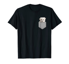 Load image into Gallery viewer, Maltese Puppy Dog In Your Pocket T-Shirt
