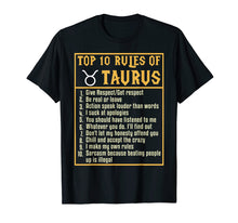 Load image into Gallery viewer, Funny shirts V-neck Tank top Hoodie sweatshirt usa uk au ca gifts for Birthday Gifts Idea Top 10 Rules of Taurus Zodiac T-shirt 3407387
