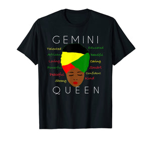 Funny shirts V-neck Tank top Hoodie sweatshirt usa uk au ca gifts for Gemini Pride - Black Woman Afro Horoscope Zodiac TShirt 2999647