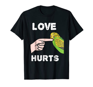 Funny shirts V-neck Tank top Hoodie sweatshirt usa uk au ca gifts for Love Hurts Budgie Parakeet Parrot Tshirt Valentine's Day 1972403