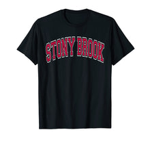 Load image into Gallery viewer, Stony Brook Ny T Shirt - Varsity Style Dark Red Text
