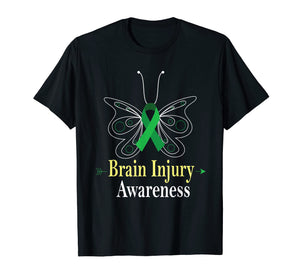 Funny shirts V-neck Tank top Hoodie sweatshirt usa uk au ca gifts for Brain Injury Awareness Butterfly Green Ribbon Tshirt Gifts 2798367