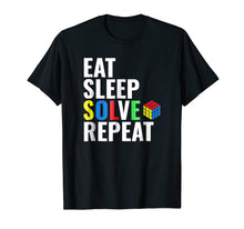 Load image into Gallery viewer, Funny shirts V-neck Tank top Hoodie sweatshirt usa uk au ca gifts for Eat Sleep Solve Repeat Rubik Tshirt 467191
