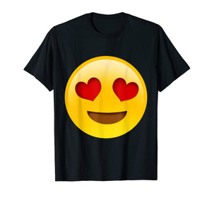 Funny shirts V-neck Tank top Hoodie sweatshirt usa uk au ca gifts for Emoji Smiling Face With Heart-Shaped Eyes Cute Funny Texting 1332139