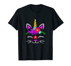 Funny shirts V-neck Tank top Hoodie sweatshirt usa uk au ca gifts for Kitty Unicorn Caticorn Face Kitten Tshirt | Cat Girls Gifts 1193137