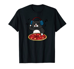 Funny shirts V-neck Tank top Hoodie sweatshirt usa uk au ca gifts for Cute Cat T-shirt, Funny Pizza Kitty, DJ Cat by Zany Brainy 2756961
