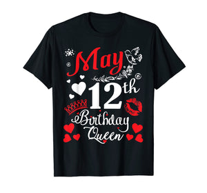 Funny shirts V-neck Tank top Hoodie sweatshirt usa uk au ca gifts for Flowers Heart Lip May 12th Birthday Queen Shirt Mama Nana 2654774