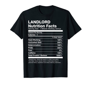 Funny shirts V-neck Tank top Hoodie sweatshirt usa uk au ca gifts for Landlord Nutrition Facts Funny Gift T-Shirt 3641849