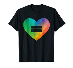 Funny shirts V-neck Tank top Hoodie sweatshirt usa uk au ca gifts for LGBT Love is Love Equality Shirt - Rainbow Heart Equal Sign 1891812