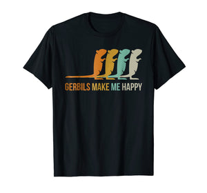 Funny shirts V-neck Tank top Hoodie sweatshirt usa uk au ca gifts for Vintage Retro Gerbils Make Me Happy Gerbil Lovers T-Shirt 2446930
