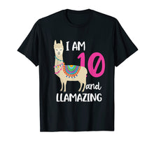 Load image into Gallery viewer, Funny shirts V-neck Tank top Hoodie sweatshirt usa uk au ca gifts for 10th Birthday Llama I'm 10 Years Old and Llamazing T-Shirt 922071
