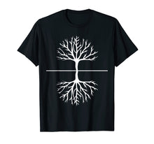 Load image into Gallery viewer, Tree and Roots T Shirt - Camping Outdoors Nature Reflection
