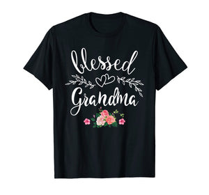 Funny shirts V-neck Tank top Hoodie sweatshirt usa uk au ca gifts for Blessed Grandma T-Shirt with floral, heart Mother's Day Gift 666688