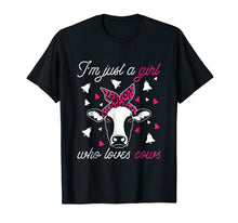 Load image into Gallery viewer, Funny shirts V-neck Tank top Hoodie sweatshirt usa uk au ca gifts for Cow Funny Tshirt - I&#39;m Just A Girl Who Loves Cows Farmer 2112225
