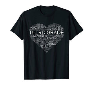 Funny shirts V-neck Tank top Hoodie sweatshirt usa uk au ca gifts for Third Grade Word Heart T-Shirt 3rd Grade Student & Teacher 241038