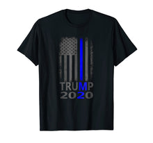 Load image into Gallery viewer, Thin Blue Line Trump 2020 T-Shirt American Flag Vintage
