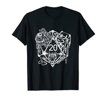 Load image into Gallery viewer, Role Playing Dungeons Gift Shirt Dice Art D20 RPG Fantasy
