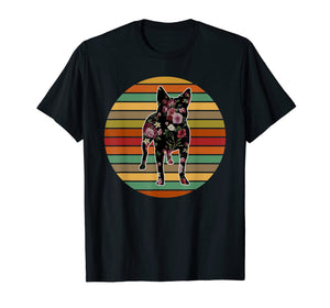 Funny shirts V-neck Tank top Hoodie sweatshirt usa uk au ca gifts for Vintage Floral Australian Cattle Dog Distressed T-shirt 2001439