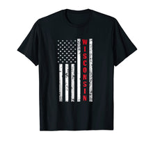 Load image into Gallery viewer, Funny shirts V-neck Tank top Hoodie sweatshirt usa uk au ca gifts for Wisconsin State American Flag T-Shirt 2822089
