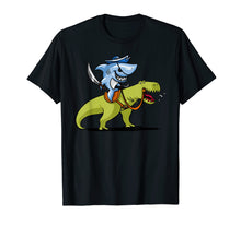 Load image into Gallery viewer, Funny shirts V-neck Tank top Hoodie sweatshirt usa uk au ca gifts for Shark Pirate Riding A T-Rex Dinosaur Funny Boys Kids T-Shirt 1107446

