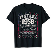 Load image into Gallery viewer, Vintage Made in 1958 T-Shirt 61st Birthday USA Flag
