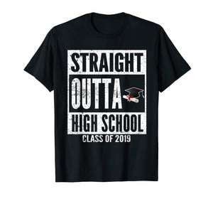 Funny shirts V-neck Tank top Hoodie sweatshirt usa uk au ca gifts for Straight Outta High School Class 2019 Graduation Gift Tee 1163665
