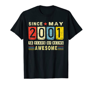 Funny shirts V-neck Tank top Hoodie sweatshirt usa uk au ca gifts for Awesome Since May 2001 Shirt 2001 18th Birthday Shirt 219730