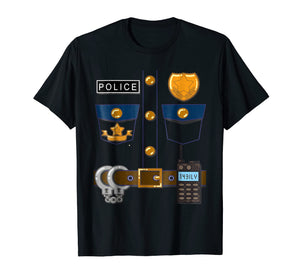 Policeman Costume Funny Halloween Police Officer T Shirt