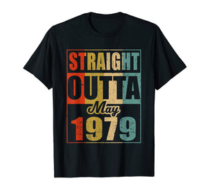 Funny shirts V-neck Tank top Hoodie sweatshirt usa uk au ca gifts for Retro Straight Outta May 1979 40th Birthday Gift Shirt 2255642