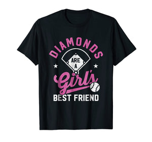 Funny shirts V-neck Tank top Hoodie sweatshirt usa uk au ca gifts for Diamonds Are A Girls Best Friend Baseball Softball Shirt 2937662