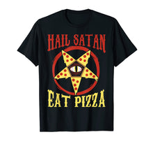 Load image into Gallery viewer, Funny shirts V-neck Tank top Hoodie sweatshirt usa uk au ca gifts for Hail Satan, Eat Pizza Funny Satanic Occult Pizza Tee 1969299
