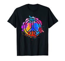 Load image into Gallery viewer, Tie Dye Flowered Peace Sign Graphic Hippie T-Shirt
