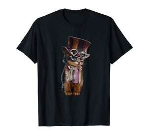 Steampunk Kitten with hat, glasses gift vintage t shirt