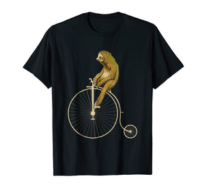 Funny shirts V-neck Tank top Hoodie sweatshirt usa uk au ca gifts for Sloth on a Penny Farthing Bicycle T-shirt Funny Sloth Shirt 2201986