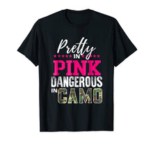 Load image into Gallery viewer, Funny shirts V-neck Tank top Hoodie sweatshirt usa uk au ca gifts for Pretty Pink Dangerous Camo T Shirt Hunting Girl 1397645

